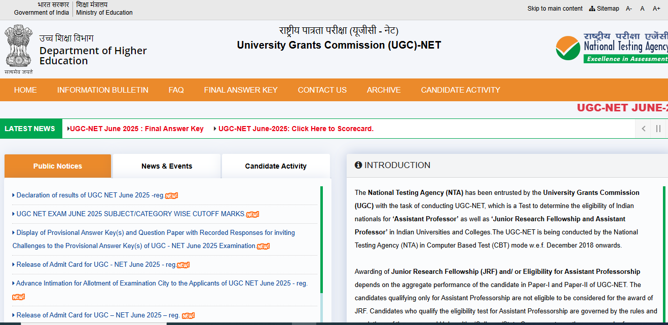 UGC NET RESULT